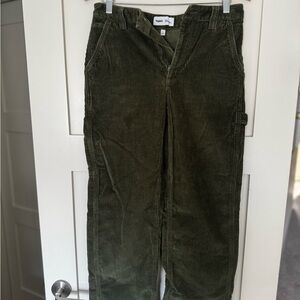 TNA Forest Green Wide Leg Corduroy Pants